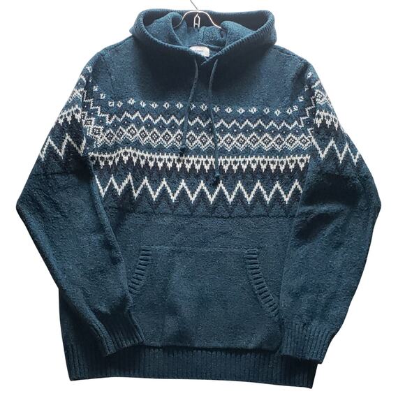 Old Navy Sweater Hood Men’s L Cozy Knit Pullover Kangaroo Pocket Y2k Normcore - Picture 1 of 10